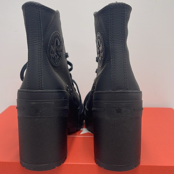 Converse WMNS CHUCK 70 DE LUXE HEEL HI BLACK/BLACK/WHITE A06145C Platforms Snkrs - Picture 13 of 16